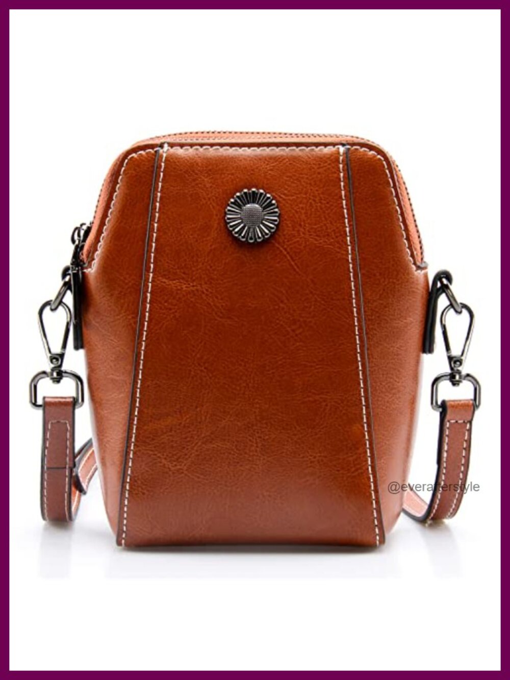 Genuine Leather Small Crossbody Bag Adjustable Strap Women Everyday Purse